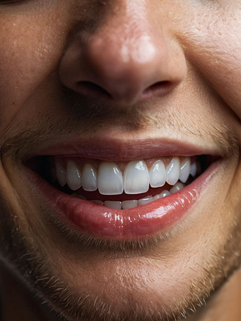 Beautiful smile with white teeth